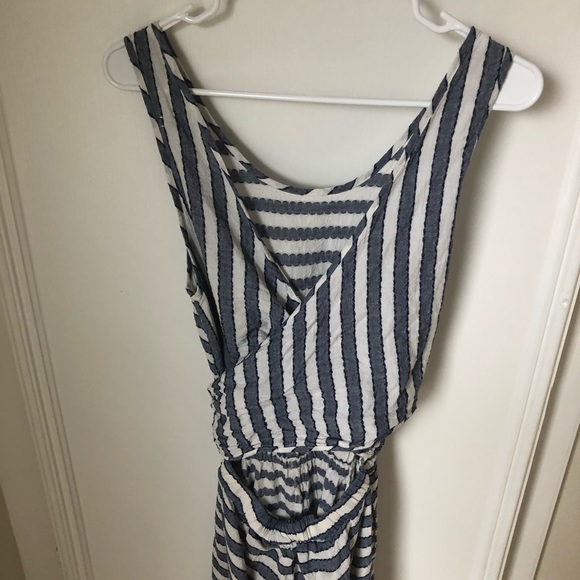 Madewell Blue White Striped Romper Medium M Beach Summer Spring - Picture 5 of 15